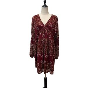 Suzanne Betro Burgundy Lace Babydoll Dress Sz 2x Tired Boho Fairy Grunge Cottage